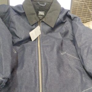 Zara Blue Color Denim Zipper Jacket For Men Size M