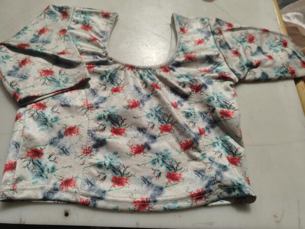 Off White Printed Blouse For Women Size M