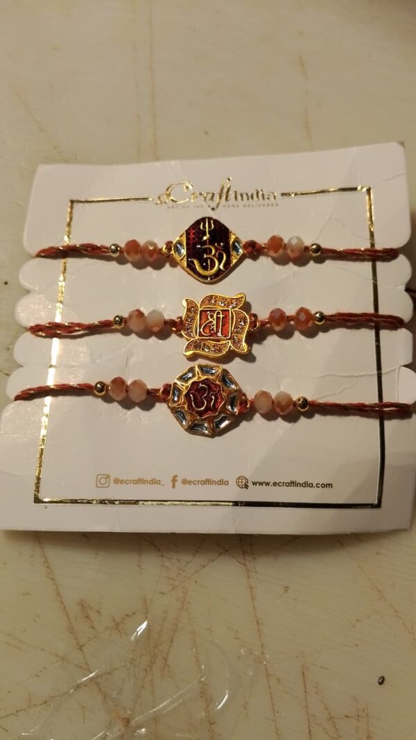 Gold Plated Rakhi For Brother Pack Of 3