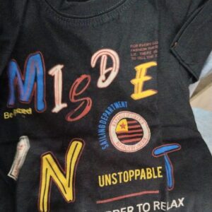 Black Color Printed T Shirt For Kids Boys Size 1 Year