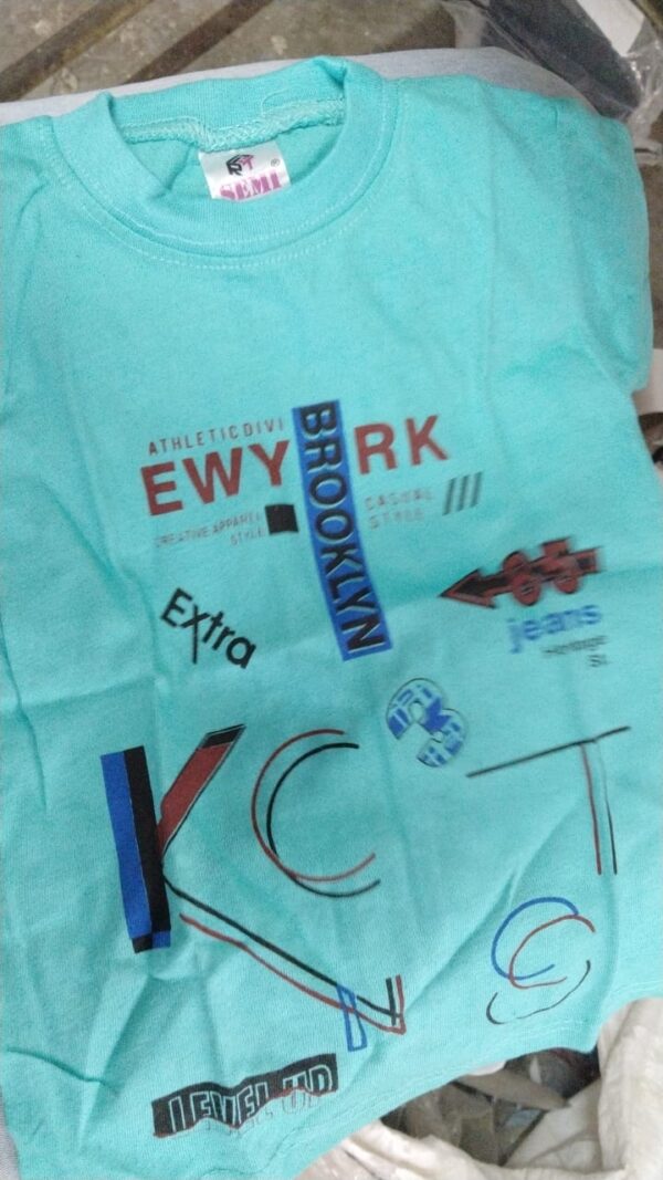 Sky Color Printed T Shirt For Kids Boys Size 1 Year