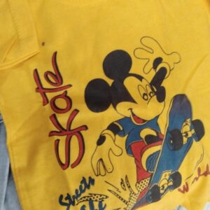 Yellow Color Printed T Shirt For Kids Boys Size 1 Year