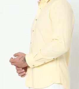 Gas Yellow Color Men Shirt Size L