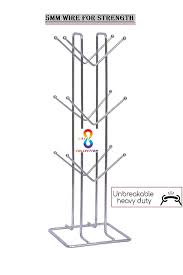 Silver Stainless Steel Tabletop Mount Cup Rack