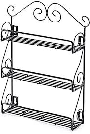Spice Rack With Three Tiers Multipurpose Kitchen Organizer Wall Hanging Rack