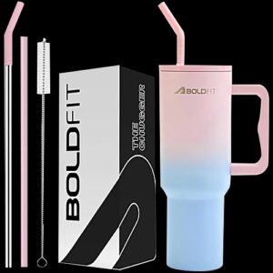 Boldfit Stainless Steel Double Insulated Sipper Tumbler Bottle Lid Straw Candy 1.2 L