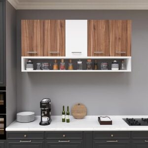 Spyder Craft Wall Mounted Matte Finish 5 Door Multipurpose Rooms Bottom Storage Color Wood Brown 1 Year Warranty