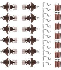 Black Cherry Marble Mandir Curtain Bracket Setps 6 Set 12 Pcs