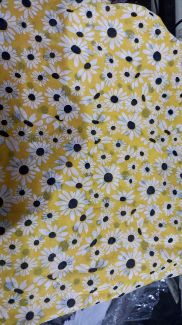 Women Unstitched Suit Yellow Printed