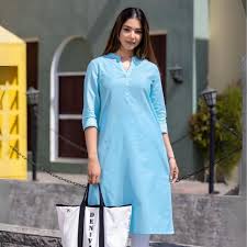 Women Kurti Sky Blue Color Size 40