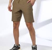 Teamspirit Men Regular Fit Knit Short Dark Khaki Colour Size M