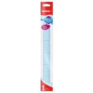Kores 30Cm Transparent Ruler Inking Edge Pack Of 20