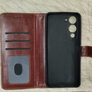 Vivo Y19 5G Flip Case Pu Leather Flip Cover Wallet Case Brown