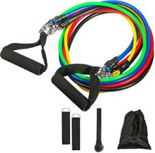 Dubai Gallery 11 Piece Fitness Resistance Bands Set 42 Inch 42 Inch Multicolour