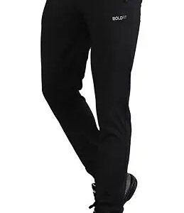 Bold Fit Mens Track Pant Slim Fit Joggers For Running Black Colour Size L