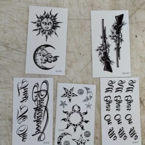 Set Of 5 Temporary Tattoo Sheets
