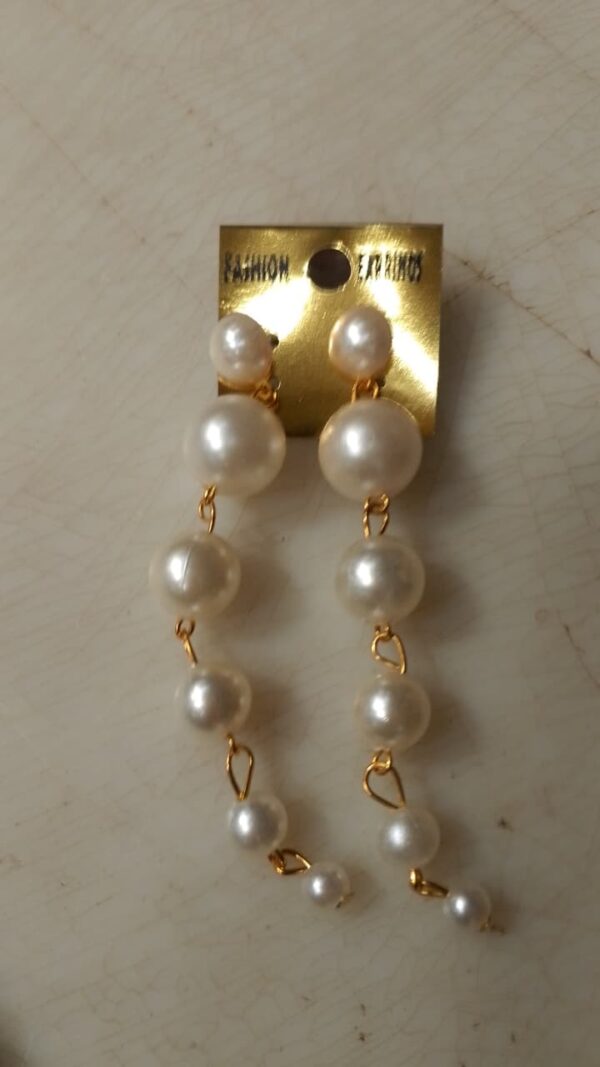 White Pearl Earrings For Women
