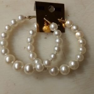 Korean Earrings And Baali Made With White Pearls For Girls And Women