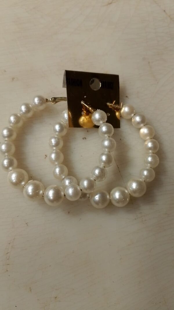 Korean Earrings And Baali Made With White Pearls For Girls And Women