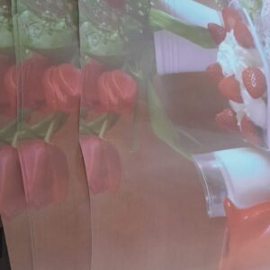 Printed Fridge Mat Brown 4 Pcs