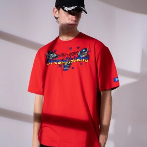 Dream Island Mens Printed Tokyo Inferno T Shirt Red Size L