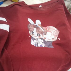 Women Printed Top Maroon Size M