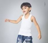 White Kids Plain Cotton Vest Size 50Cm Pack Of 3