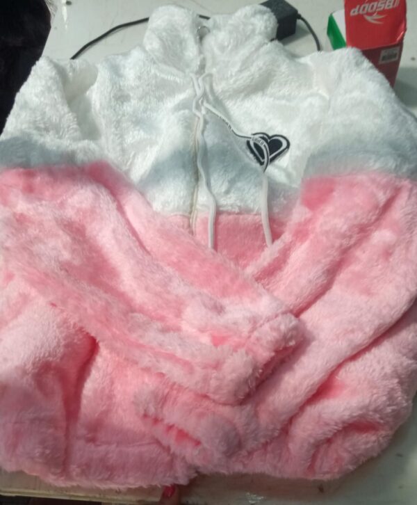 Pink With White Fur Sweater For Women Size M
