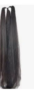 Artificial False Hair Nylon Hair Extensions Natural Black For Women And Girls