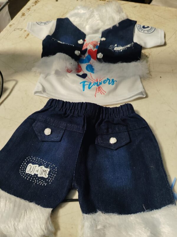 Baby Girls Dress Top Skirt And Jacket Blue And White Colour Size 0 To 3 Month