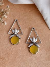 Beautiful Unique Design Oxidised Silver Stud Earrings For Women