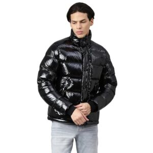 Woods Men Nylon Solid Regular Jacket Black Jc391 Size 2Xl