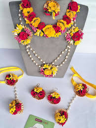Multicolor Haldi Floral Set
