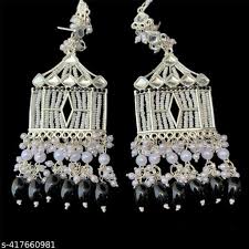 New Design Square Earrings For Women White 1 Pair