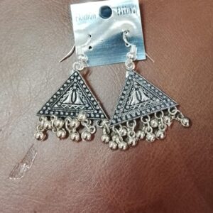 Silver Plated Geometrical Shape Hoops Earrings For Women