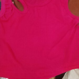 Casual Solid Women Pink Top Size L