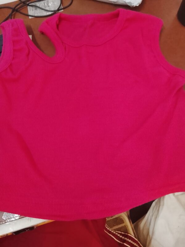Casual Solid Women Pink Top Size L