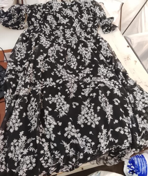 Maxi Dress Chiffon For Women Black Colour Size M