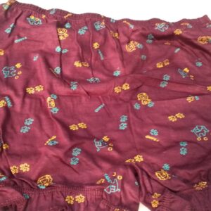 Maroon Colour Printed Shorts For Women Size M