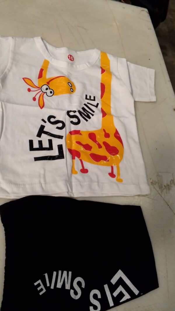 White T Shirt With Black Shorts For Kids Size 16