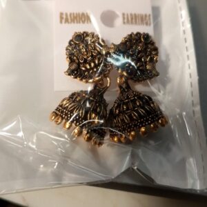 Gold Plated Mata Rani Temple Earrings