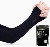 Let S Slim Black Color Arm Sleeves 2Pcs