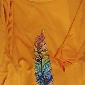 Orange Color Printed T Shirt For Men Size L