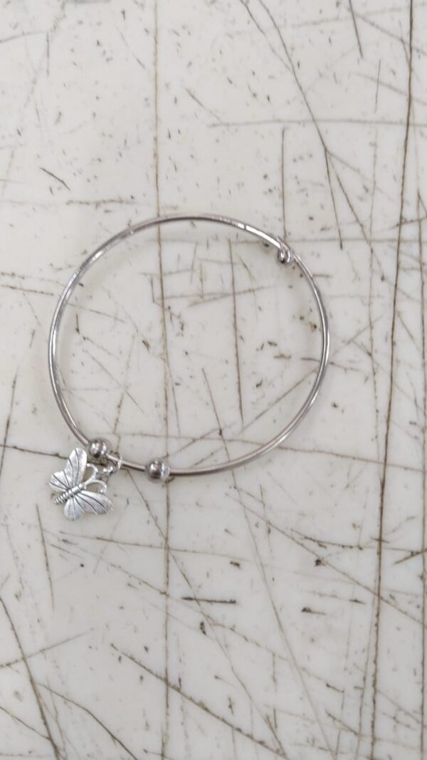 Silver Flower Bangle Bracelet For Women