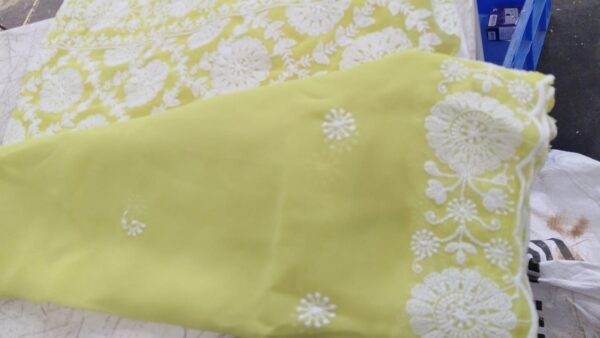 Parrot Colour Unstitched Suit With Dupatta For Women 5 Meter