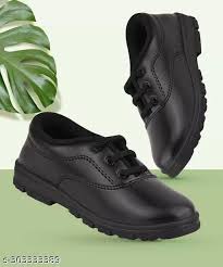 Ston Black Laces School Shoes For Kids Boy Size 1