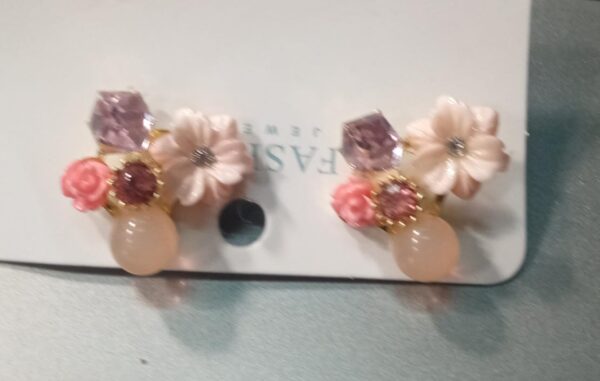 Artificial Earrings For Women Pink