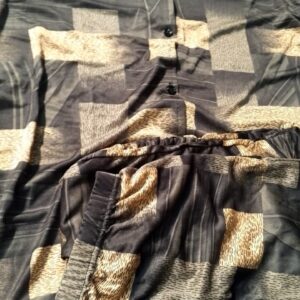 Black Printed Night Suit For Women Size L