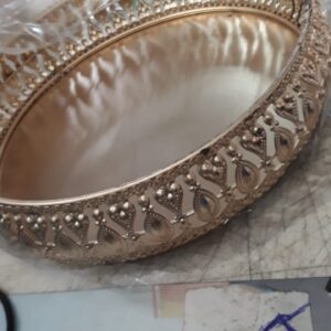 German Silver Multi Design Trayuralibowl 10 Inch Golden Big Uralibowl Use As Serving Uralibowl Pooja Purpose