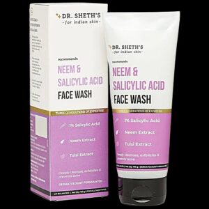 Dr Sheths Neem Salicylic Acid Face Wash Cleanses Exfoliates Skin 100 Gm